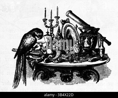 Un'illustrazione tratta da "Fliegende Blätter", volume 2, numero 48, pagina 188, creata nel 1846, fornire una visione satirica della politica tedesca e degli affari sociali europei. Foto Stock