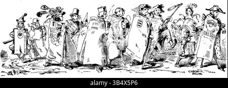 Illustrazione di Hermann Dyck di Fliegende Blätter, volume 2, numero 36, pagina 93, creata nel 1846. Foto Stock