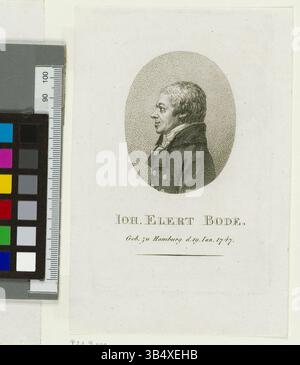 Un ritratto di Johann Elert Bode, parte della collezione presso la Biblioteca statale e universitaria di Amburgo. Questa opera d'arte rappresenta il famoso astronomo tedesco. Foto Stock