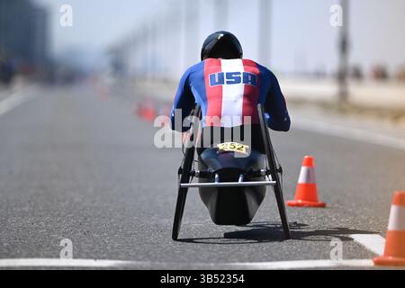 Ostenda, Belgio. 1° maggio 2025. Le prove a tempo alla UCI Para-Cycling Road World Cup, giovedì 01 maggio 2025, a Ostenda. La UCI Para-Cycling Road World Cup si svolge dal 1° al 4 maggio a Ostenda e Brugge. BELGA PHOTO LUC CLAESSEN credito: Belga News Agency/Alamy Live News Foto Stock