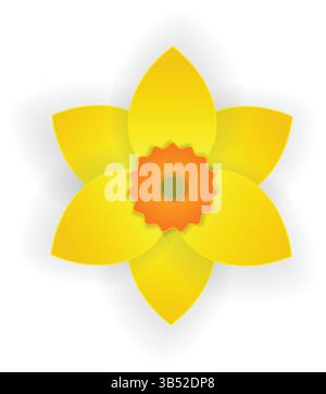 Icona vettoriale con motivo floreale in fiore a molla con taglio cartaceo Illustrazione Vettoriale