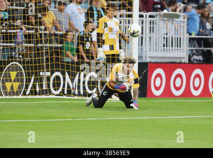 15 settembre 2022, St Paul, Minnesota, USA: Portiere Dayne St. Clair (97) del Minnesota United prima della partita tra Minnesota United e Los Angeles FC all'Allianz Field. (Immagine di credito: © Bruce Fedyck/ZUMA Press Wire) Foto Stock