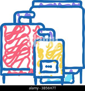 illustrazione doodle icona della produzione di farmaci farmaceutici Illustrazione Vettoriale