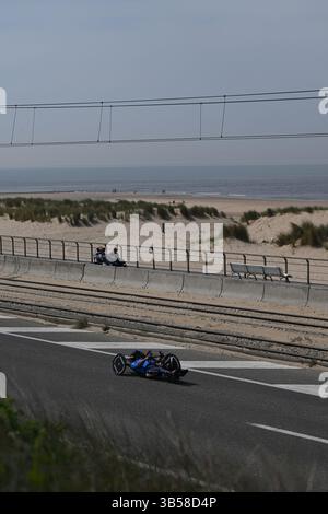 Ostenda, Belgio. 1° maggio 2025. Grande vista delle prove a tempo della Coppa del mondo UCI Para-Cycling Road, giovedì 01 maggio 2025, a Ostenda. La UCI Para-Cycling Road World Cup si svolge dal 1° al 4 maggio a Ostenda e Brugge. BELGA PHOTO LUC CLAESSEN credito: Belga News Agency/Alamy Live News Foto Stock
