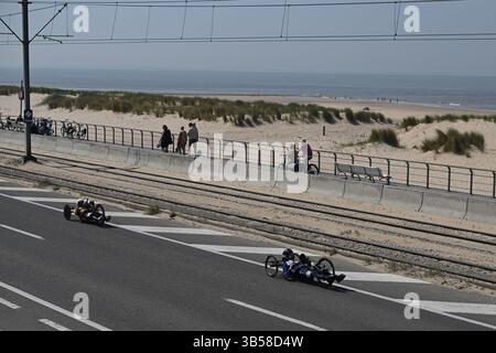Ostenda, Belgio. 1° maggio 2025. Grande vista delle prove a tempo della Coppa del mondo UCI Para-Cycling Road, giovedì 01 maggio 2025, a Ostenda. La UCI Para-Cycling Road World Cup si svolge dal 1° al 4 maggio a Ostenda e Brugge. BELGA PHOTO LUC CLAESSEN credito: Belga News Agency/Alamy Live News Foto Stock