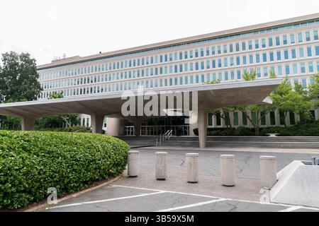 8 luglio 2022, Langley, Virginia, USA: Sede della CIA a Langley, Virginia, dove il presidente degli Stati Uniti Joe Biden si rivolgerà alla CIA, commemorando il lavoro del Agencyâ, 75 anni dalla sua fondazione; 8 luglio 2022 (Credit Image: © Chris Kleponis - Pool via CNP/CNP via ZUMA Press Wire) Foto Stock