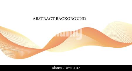 Sfondo dell'onda arancione astratta con curve uniformi e spazio bianco Illustrazione Vettoriale