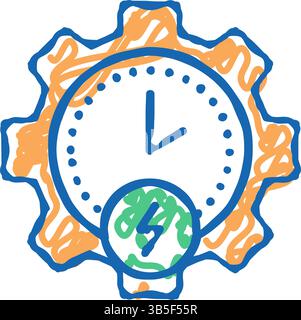 illustrazione dell'icona tempo di risparmio energetico Illustrazione Vettoriale