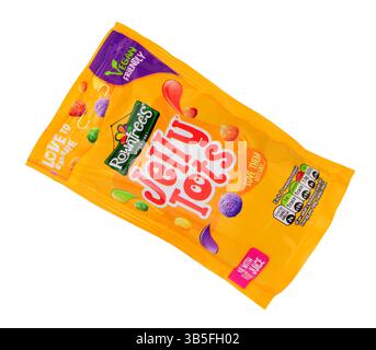La gelatina di Rowntree tosta i dolci in gelatina aromatizzati alla frutta in una busta da 150 g. Foto Stock