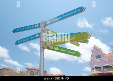 Oranjestad, Aruba - 11 aprile 2024: Punto di riferimento per le attrazioni turistiche da non perdere a Oranjestad, Aruba. Foto Stock