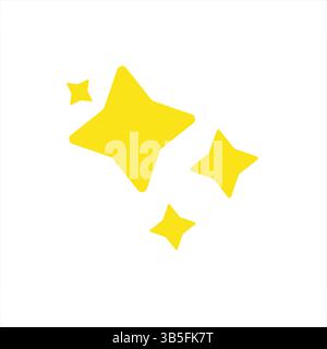Set vettoriale stelle gialle splendenti - semplice stile piatto Illustrazione Vettoriale
