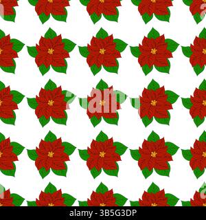 Poisentia. Motivo natalizio senza cuciture in stile disegno a mano. Modello per tessuti o cucine. Stampa per design, tessuti Illustrazione Vettoriale