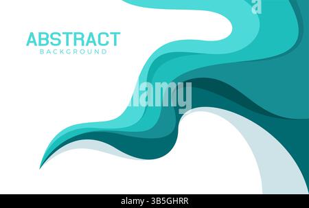 sfondo astratto con onda blu tagliata su carta Illustrazione Vettoriale
