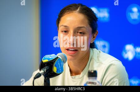 18 agosto 2022, CINCINNATI, STATI Uniti: Jessica Pegula degli Stati Uniti parla ai media dopo il terzo round del torneo di tennis Western & Southern Open WTA 1000 2022 (Credit Image: © Rob Prange/AFP7 via ZUMA Press Wire) Foto Stock