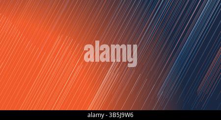 Uno sfondo astratto con linee diagonali su una sfumatura di colore di rosso caldo, arancione e blu intenso. Il contrasto audace e il design lineare creano un Illustrazione Vettoriale