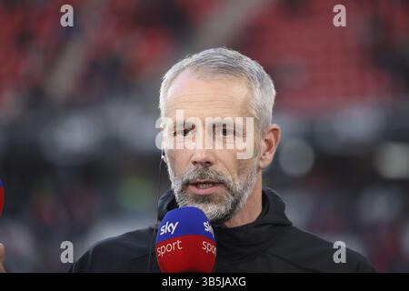 Allenatore/allenatore Marco Rose (RB Leipzig) durante l'intervista davanti alla partita della 1a FBL: 24-25: 25° SPT. SC Freiburg - RB Leipzig DFL Foto Stock