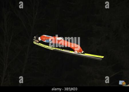 Gregor Deschwanden (Svizzera/sui) alla qualificazione per l'apertura del 73° Torneo Four Hills di Oberstdorf, Oberstdo Foto Stock