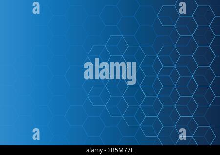 Sfondo blu, chiaro, esagonale sfondo blu pastello medico e tecnico con motivo esagonale e scintille luminose. Astratto vettoriale realistico bg con Illustrazione Vettoriale