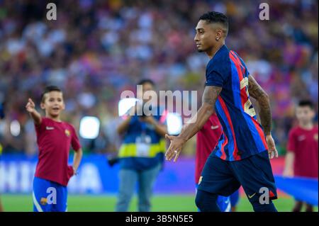 7 agosto 2022, Barcellona, Spagna: Raphinha del FC Barcelona durante il Joan Gamper Trophy match tra FC Barcelona e Pumas UNAM al Camp Nou di Barcellona, Spagna. (Immagine di credito: © Gerard Franco/DAX tramite ZUMA Press Wire) Foto Stock