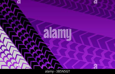 Sfondo delle tracce degli pneumatici con gradiente viola Illustrazione Vettoriale