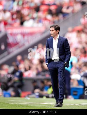 7 maggio 2022, Bilbao, Bizkaia, Spagna: Marcelino Garcia Toral allenatore dell'Athletic Club guarda durante la partita di campionato spagnolo della Liga tra Athletic Club e Valencia CF a San Mames il 7 maggio 2022, a Bilbao, Spagna. (Immagine di credito: © Ricardo Larreina/AFP7 via ZUMA Press Wire) Foto Stock