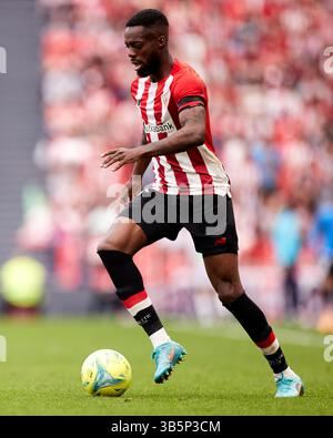7 maggio 2022, Bilbao, Bizkaia, Spagna: Inaki Williams dell'Athletic Club in azione durante la partita di campionato spagnolo della Liga tra Athletic Club e Valencia CF a San Mames il 7 maggio 2022, a Bilbao, Spagna. (Immagine di credito: © Ricardo Larreina/AFP7 via ZUMA Press Wire) Foto Stock