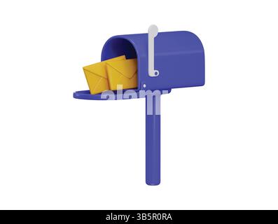 Illustrazione del vettore di rendering 3d dell'icona della casella postale Illustrazione Vettoriale