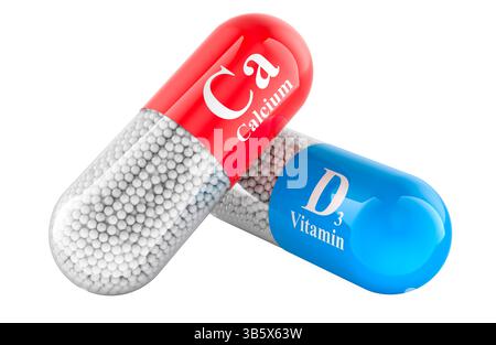 Capsule di calcio D3. Rendering 3D isolato su sfondo bianco Foto Stock
