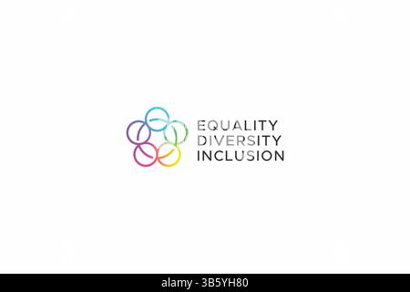 Equal Diversity Inclusion Sign Logo Symbol per Community All World Illustrazione Vettoriale