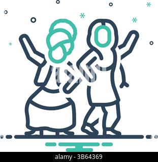 Icona per bhangra dance, bhangra Illustrazione Vettoriale