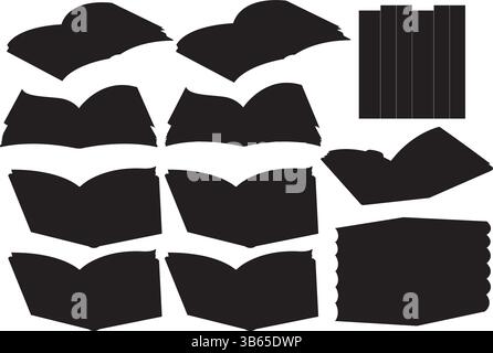 Set di icone Open e CLOSED Book, illustrazione vettoriale Illustrazione Vettoriale