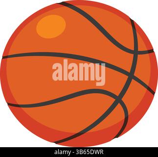 Icona arancione di pallacanestro su sfondo bianco Illustrazione Vettoriale