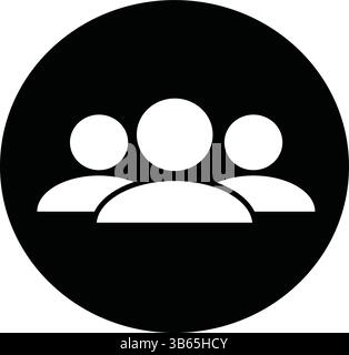 Icona gruppo di persone - Design semplice in bianco e nero Illustrazione Vettoriale