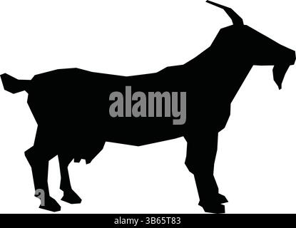 Sagoma di un'icona di capra isolata su sfondo bianco Illustrazione Vettoriale