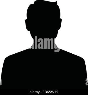 Profilo sagoma uomo – icona vettoriale Illustrazione Vettoriale