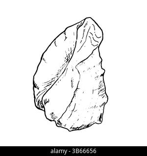 Guscio oceanico, disegnato in inchiostro bianco e nero. Illustrazione marina vettoriale. Un guscio di lumaca, intrecciato a spirale, dal mondo sottomarino, isolato su Illustrazione Vettoriale