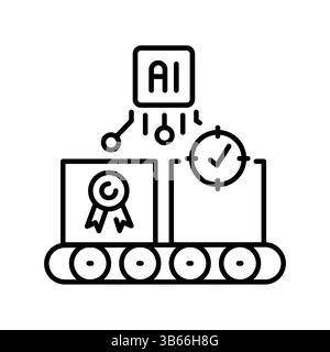 Icona della linea nera di qualità del prodotto per progetti digitali e di stampa. Icone di pulizia minime per applicazioni e siti Web. Icone semplici e moderne per UI UX e branding Illustrazione Vettoriale
