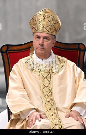 Cardinal Angel Fernandez Artime, center, celebrates a mass on the eight ...