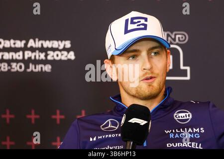 6 maggio 2022, Spielberg, Stiria, Austria: Logan Sargeant (USA) - Williams Racing - Williams FW46 - Mercedes durante la Formula 1 Qatar Airways Austrian Grand Prix 2024, RedBull Ring, Spielberg, Austria dal 27 al 30 giugno 2024 (Credit Image: © Alessio De Marco/ZUMA Press Wire) Foto Stock