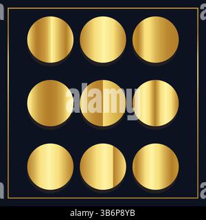 Pacchetto gradienti colore dorato Illustrazione Vettoriale