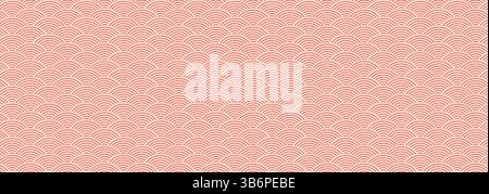 Sfondo vettoriale tradizionale giapponese Seigaiha Wave in blu, che rappresenta l'armonia e la continuità con un'estetica orientale e minimalista. Illustrazione Vettoriale