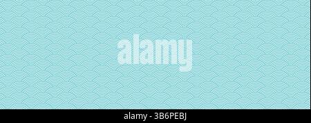 Sfondo vettoriale tradizionale giapponese Seigaiha Wave in blu, che rappresenta l'armonia e la continuità con un'estetica orientale e minimalista. Illustrazione Vettoriale