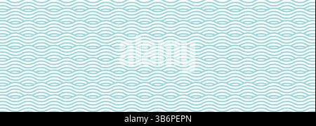 Motivo a onde blu senza cuciture con design moderno e minimalista per sfondi oceanici, stampe tessili ed elementi decorativi astratti. Illustrazione Vettoriale