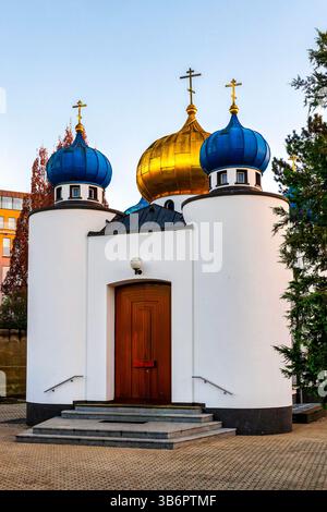 La Chiesa dei Santi Pietro e Paolo è la prima chiesa ortodossa russa in Lussemburgo, consacrata nel 1982. Foto Stock