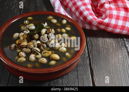 Spagnolo Tapas Snails Food background Foto Stock