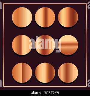 Pacchetto gradienti rame Illustrazione Vettoriale