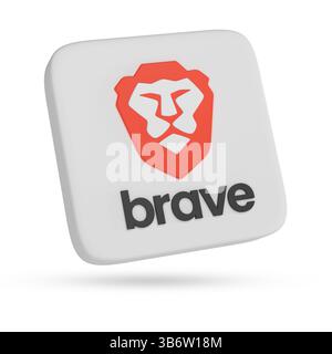 Buenos Aires, Argentina - 3 maggio 2025: Logo Bave in tre dimensioni isolato su sfondo bianco. Illustrazione 3D. Foto Stock