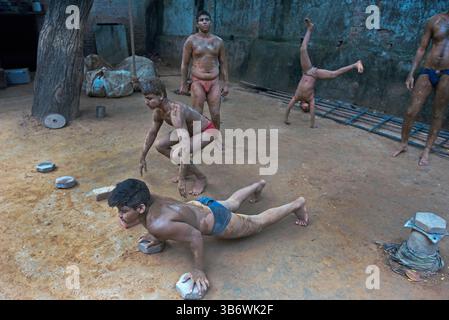 Guru Jasram Akhada, palestra di allenamento Kushti, Delhi Foto Stock
