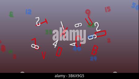 Immagine di numeri e lettere su sfondo grigio Foto Stock