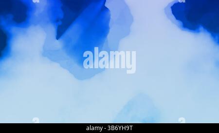 Inchiostro blu in acqua sfondo astratto – texture sfumatura fluida in toni morbidi pastello Sky per progetti di progettazione Foto Stock